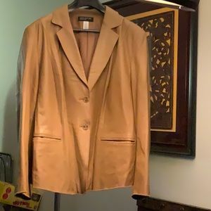 Tan Leather Blazer